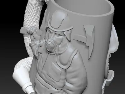 Decorative Fireman Souvenir Cup 3D print model