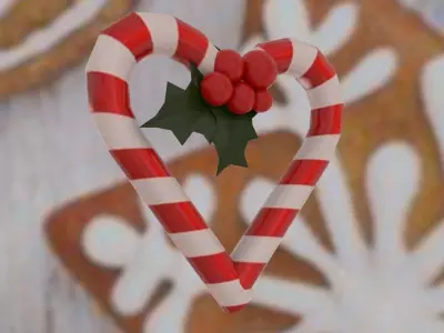 Christmas candy heart Low-poly 3D model