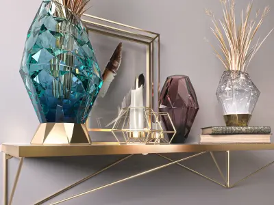 Golden Decorative Set 01 3D model