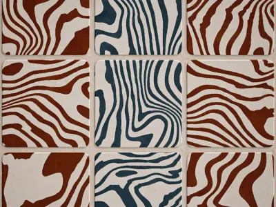 Handmade Glazed Terracotta Square Tile - Seamless Texture