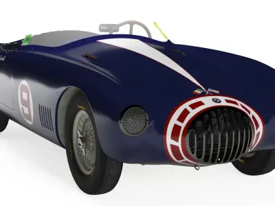 Sports Racing Car Osca Car Navy Blue  3D model
