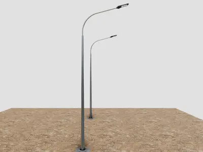 6MT LIGHTING POLE-SINGLE BENDING ARM 3D model