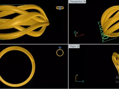 Fashion Ring Ready Printable Model 3D print model  3D print model