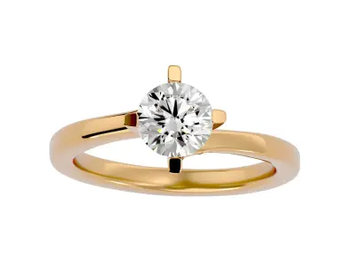Solitaire ring model 3D print model 7