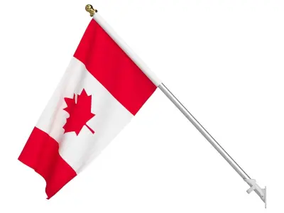 Canada Wall Mount Flag Pole 3D model