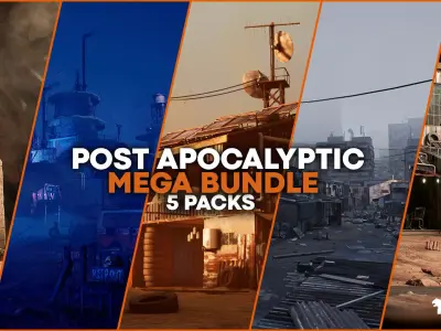 Post Apocalyptic MegaBundle Low-poly 3D model