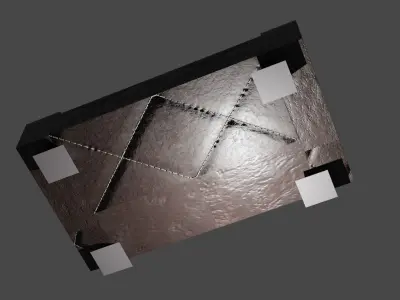 Brown Leather Couch   Low-poly 3D model