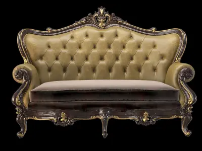 Leather sofa 3 3D model