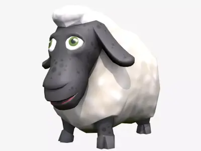 Cartoon Sheep Low-poly 3D model