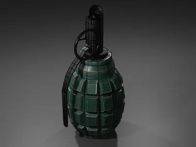 F-1 Grenade Low-poly 3D model