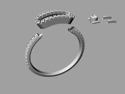 Messika Ring Gold 3D print model order