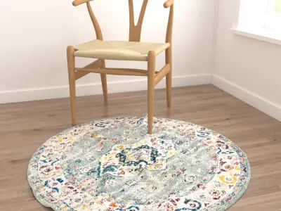 Round Rug Set 116 3D model