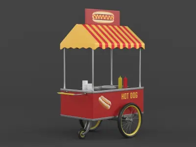 Hot Dog Cart 3D model