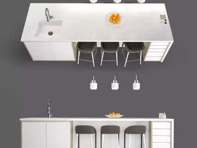 Luxury Kitchen Ellitia Kitchen Island 2 3D model