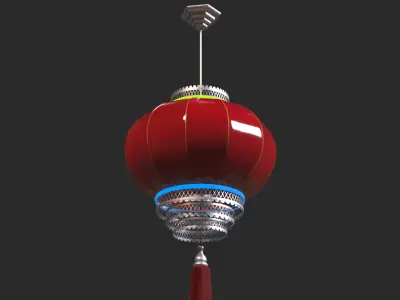 Chinese red lantern  Low-poly 3D model get