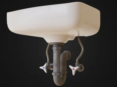 Japanese Sink 10 Low-poly 3D model