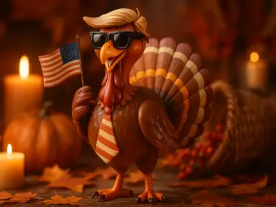 Patriotic Trump Turkey Funny Thanksgiving Decoration Political  3D print model