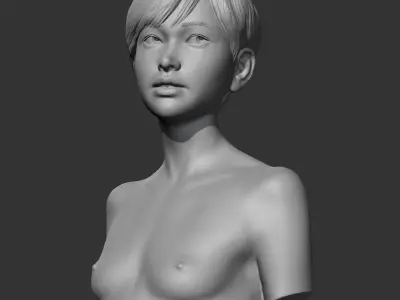 HD girl bust O 3D print model 3D print model