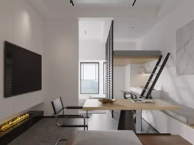 modern apartment interior 3D model
