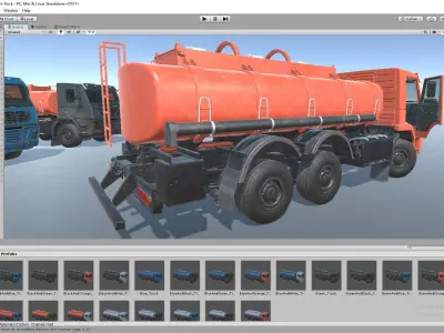 Cistern Tanker Truck for Unity3D Low-poly 3D model