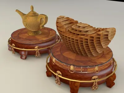 Chinese display stand with magic lamp 3D model