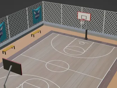 Basketball Stadium - Charlotte Hornets Low-poly 3D model