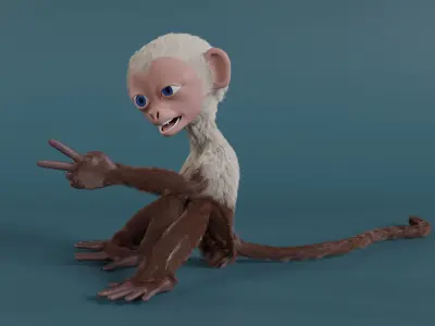 Doug the Fully Rigged Fully Customizable Capuchin Monkey 3D model