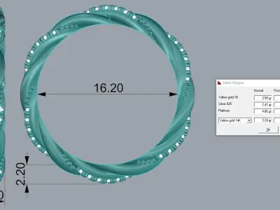 Jewelry Ring Gold 3D print model 22