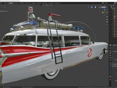 Goshtbusters Ecto-1 Wagon vehicle cadillac 1959 3D model