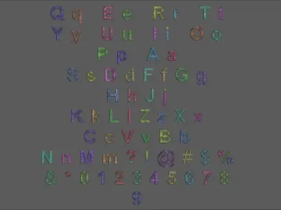 Volumetric letters numbers symbols for cnc 3d print Pack 3D print model