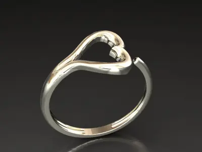 Heart ring 1 3D print model