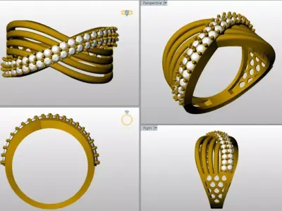 Aurora Band Ring 3D print model