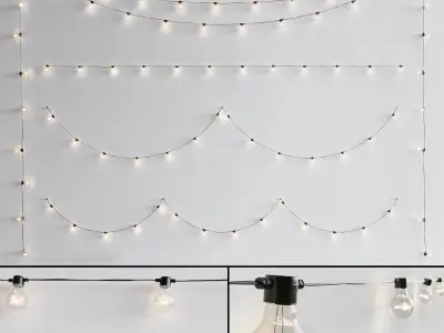 Garland and Bulb String  Collection 3D Model Pack