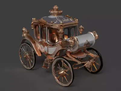 Chinese ancient carriage figure  Low-poly 3D model from CGTrader