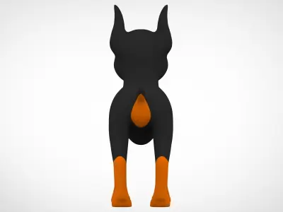 Doberman  Low-poly 3D model