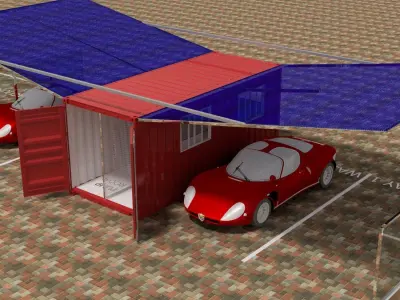 Car Wash Bay 3D model