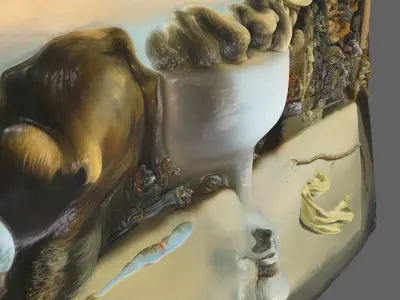 APPARITION OF FACE AND FRUITDISH ON A BEACH-SALVADOR DALI 3D print model