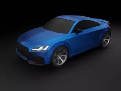 Audi TT RS 2020 low poly 3D model Low-poly 3D model