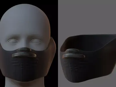 Gas mask helmet 3d model scifi Low-poly  Low-poly 3D model 84