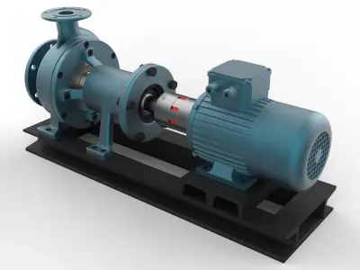 Centrifugal Pump with AC motor 3D model