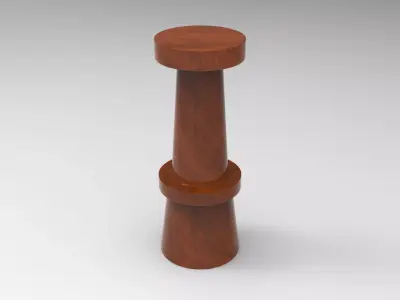 Castle Stool Low-poly 3D model