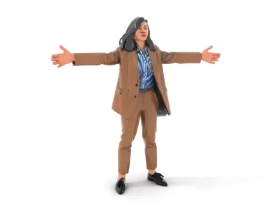 Businesswoman Brown Suit Model Pack Low-poly 3D model