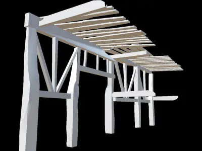 Wooden Platform Low-poly 3D model purchase
