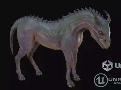 Horse creature Low-poly 3D model
