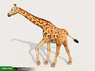 LowPoly Giraffe Animated 3d model Low-poly 3D model