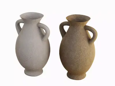 Clay Vase Set  3D model