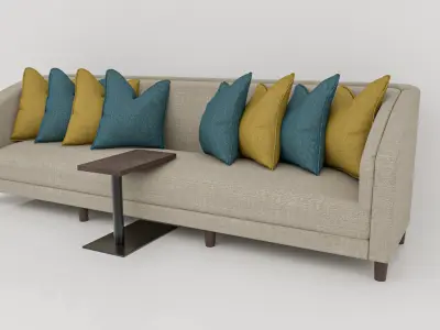 Modern 3D Couch Model with Detailed V-Ray Textures 3D model