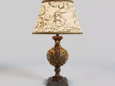 Vintage Table Lamp - Baroque Style 3D model