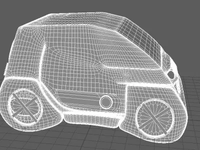 Futuristic Sci-Fi Mini Car 3D Model Realistic Low-poly 3D model