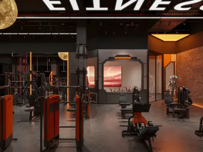Luxury gym interior 3D model